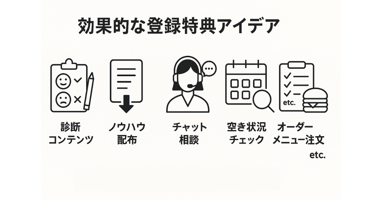 登録特典のアイディア