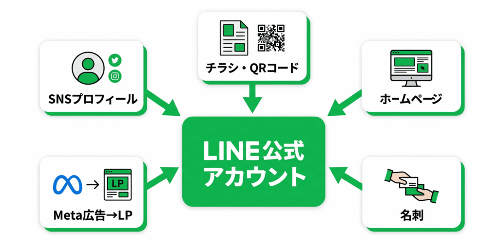 LINE友だち獲得の図