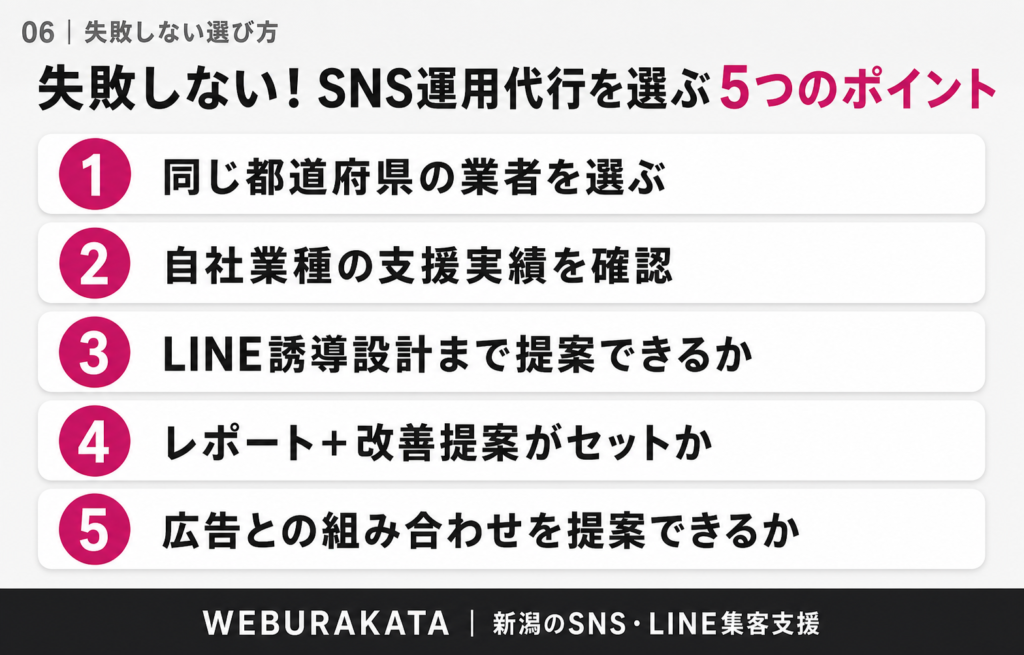 失敗しない!新潟でSNS運用代行を選ぶ5つのポイント