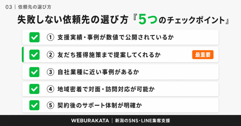 依頼先の選び方5つのチェックポイント
