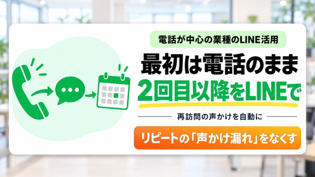 電話の問い合わせが中心の業種こそLINE公式アカウント｜最初は電話のまま、2回目以降をLINEで自動化する方法