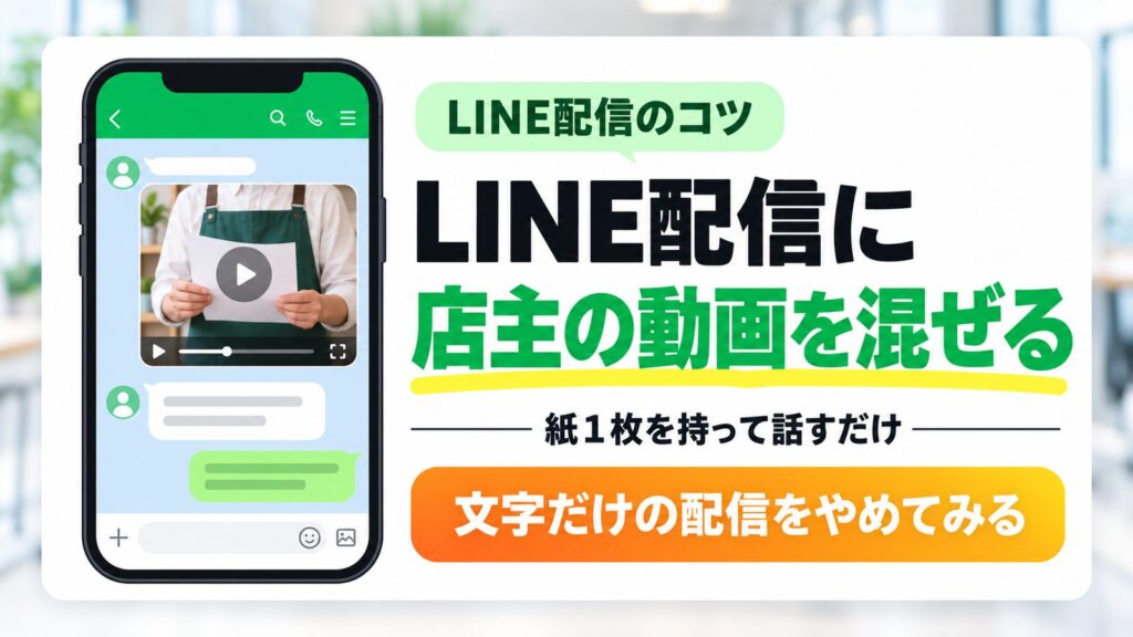 LINE配信に「店主の動画」を混ぜると反応が変わる｜コーヒー教室が埋まるお店から学んだ、文字だけの配信をやめる理由